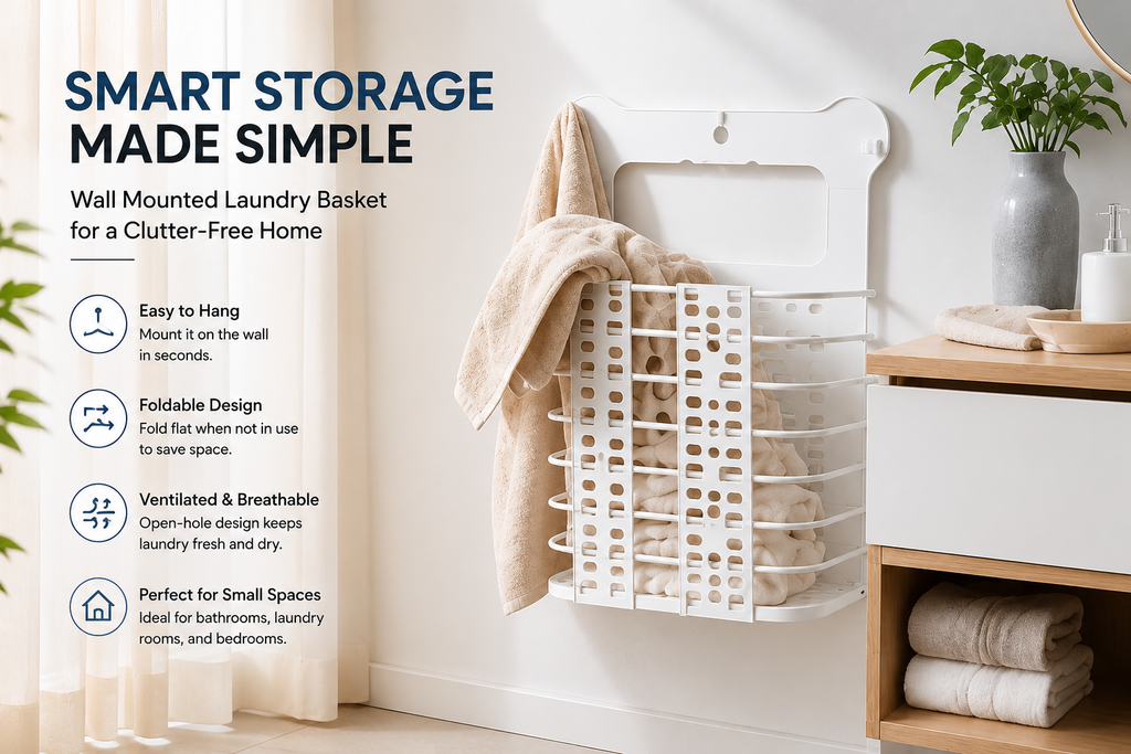 Wall Mounted Bathroom Hanging Laundry Basket