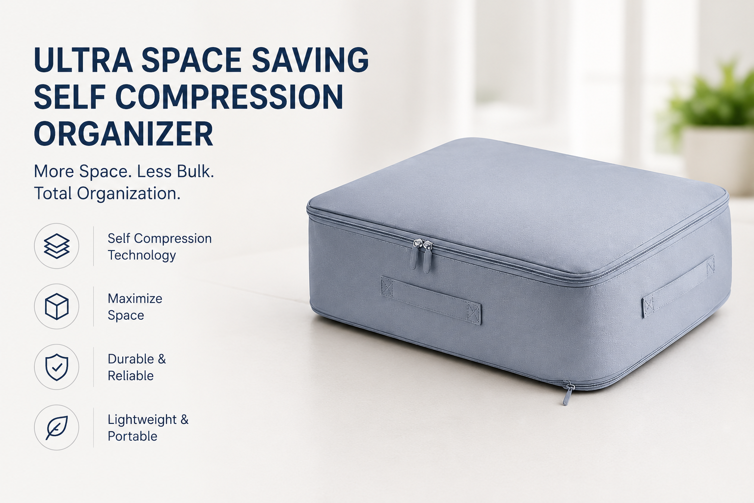 Ultra Space Saving Self Compression Organizer