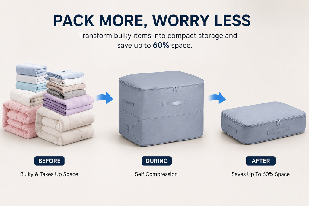 Ultra Space Saving Self Compression Organizer